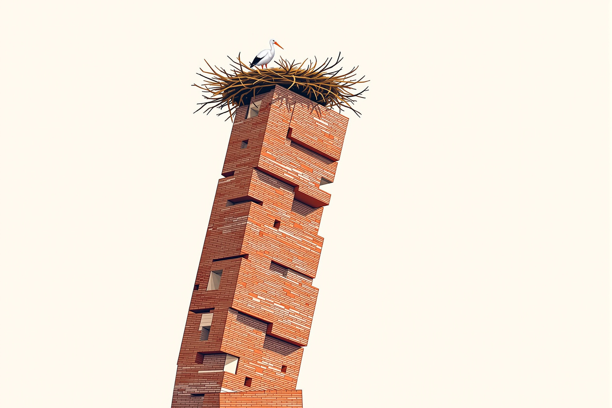 Torre de Cigüeñas en Geometría Terracota