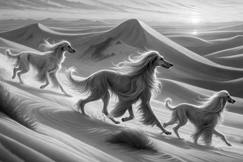 Galgos del Ocaso Verde en blanco y negro