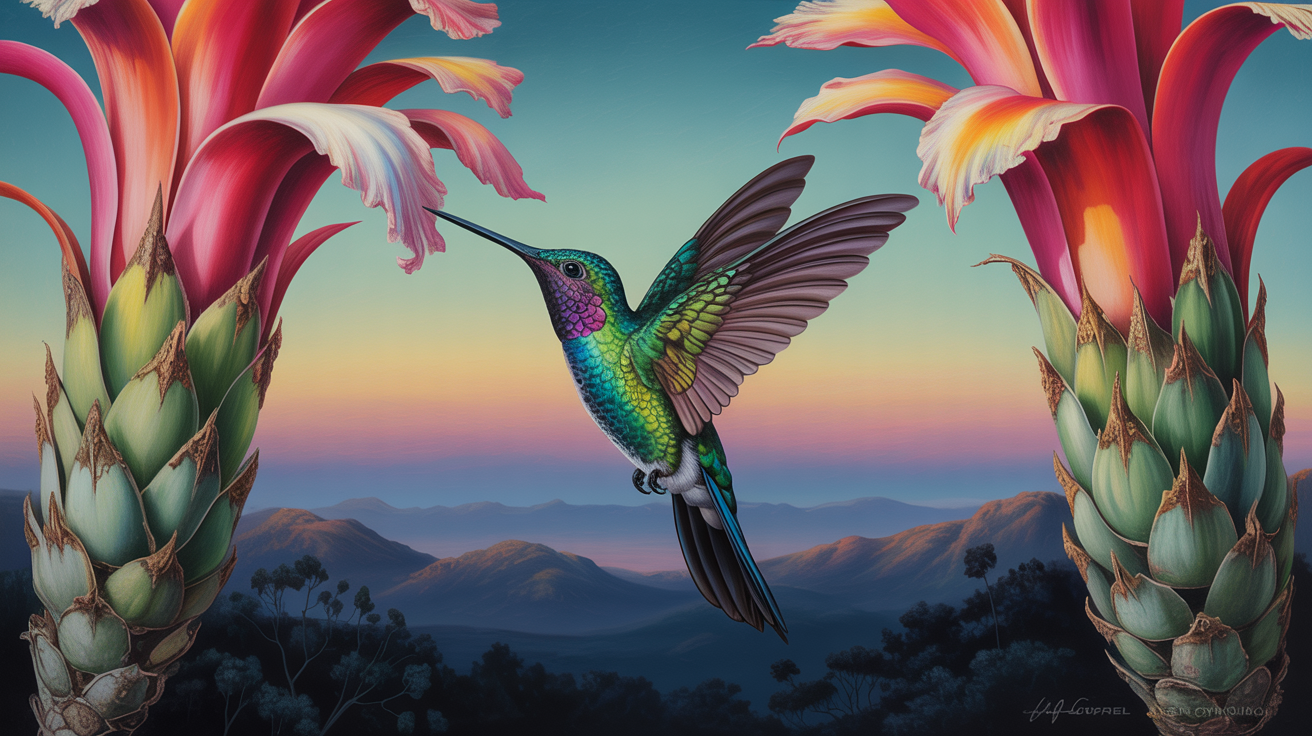 Colibrí Andino al Atardecer