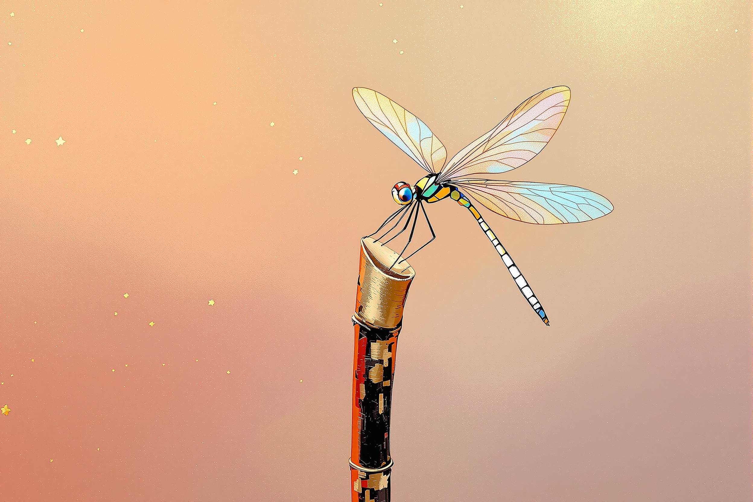 Libélula de Oro al Crepúsculo