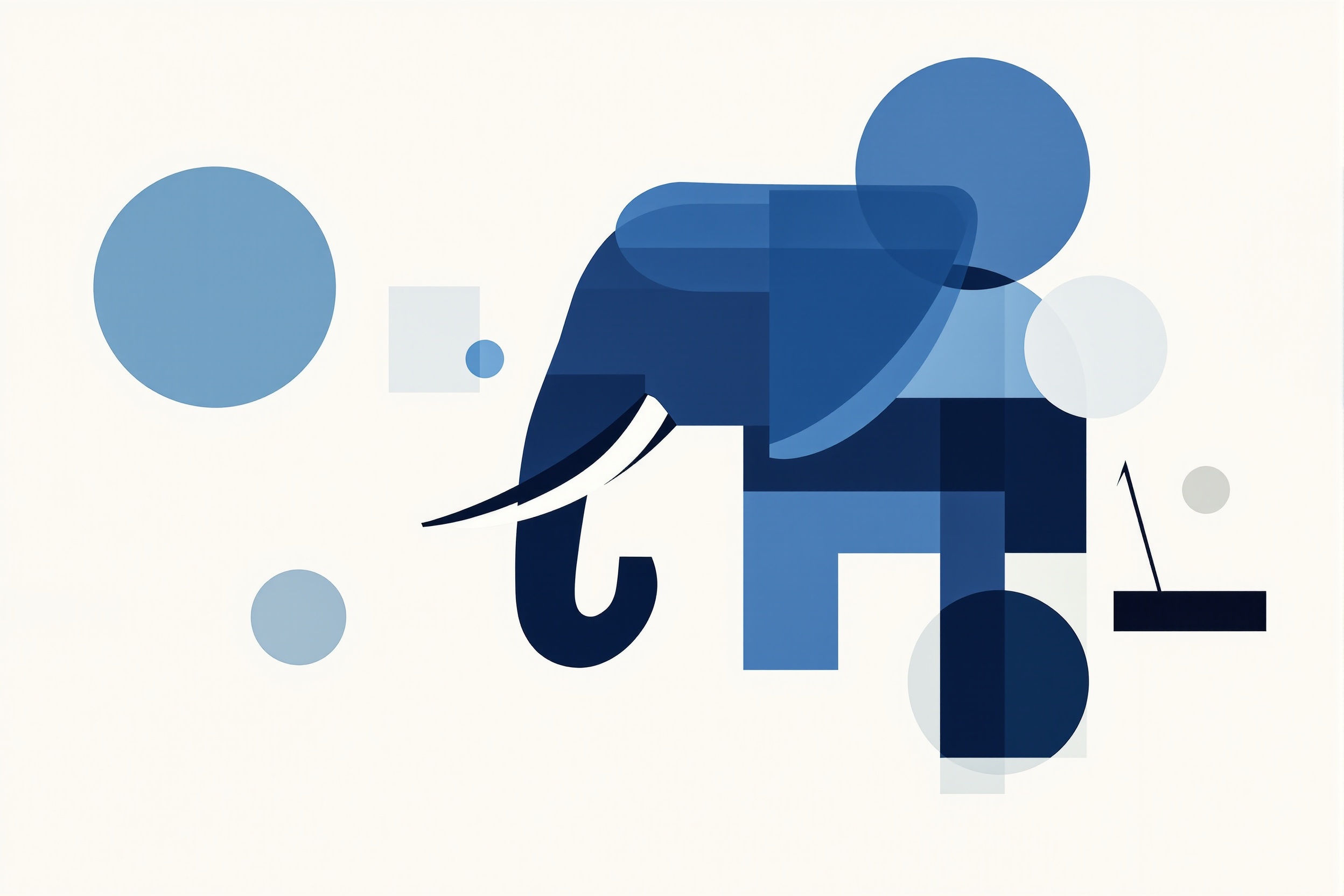 Elefante Suprematista en Azul