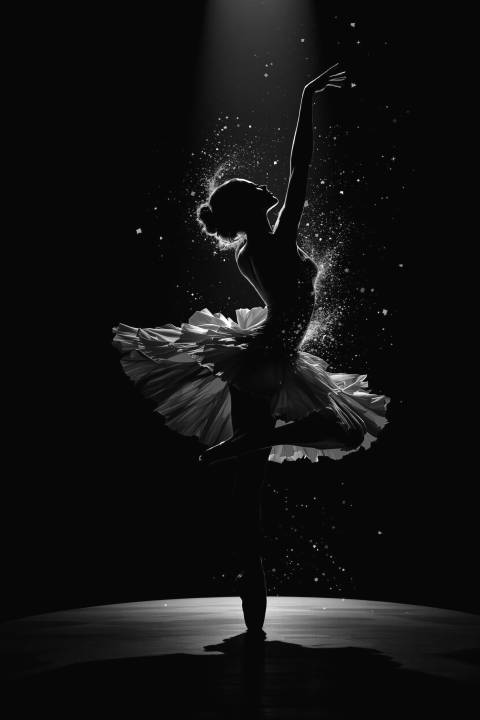 Arabesque Carmesí — Glitch Botánico en blanco y negro
