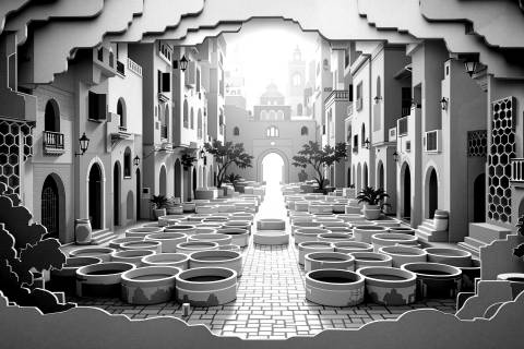 Fez de Papel: Curtidores al Sol en blanco y negro