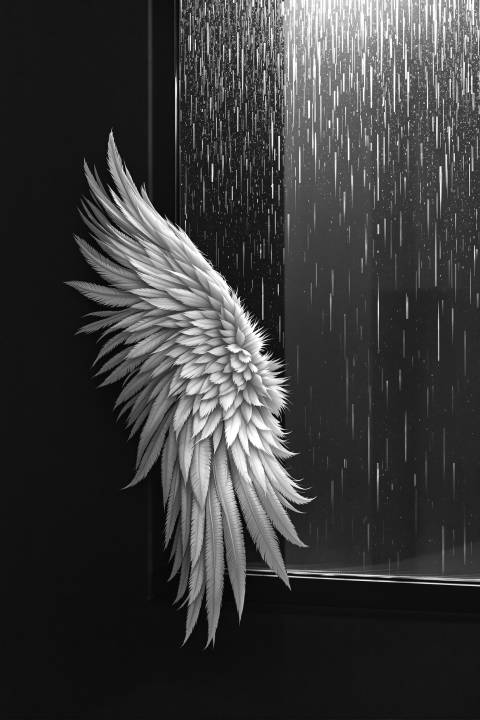 Ala Suspendida en blanco y negro
