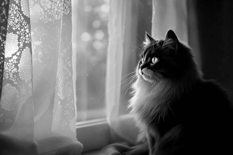 Mirada Esmeralda al Amanecer en blanco y negro