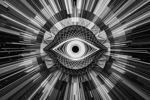 Ojo de Luna Concéntrico en blanco y negro