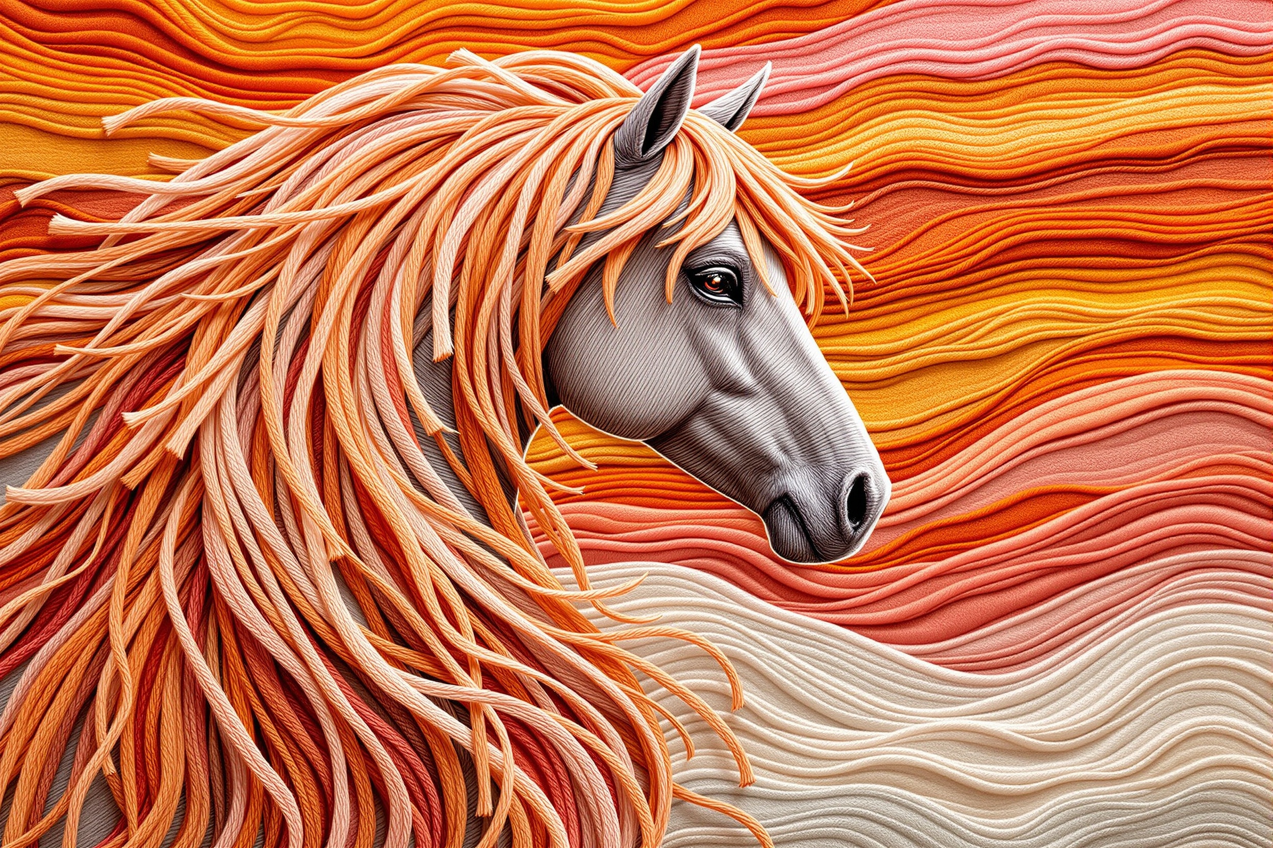Caballo al Ocaso en Hilos