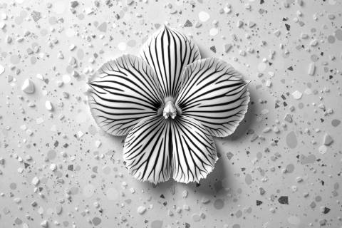 Euforia Miltonia en Terrazzo en blanco y negro