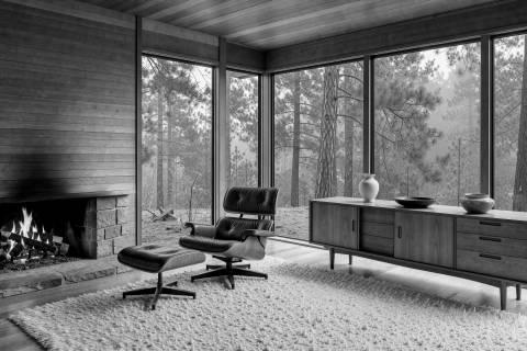 Sala del Bosque en blanco y negro