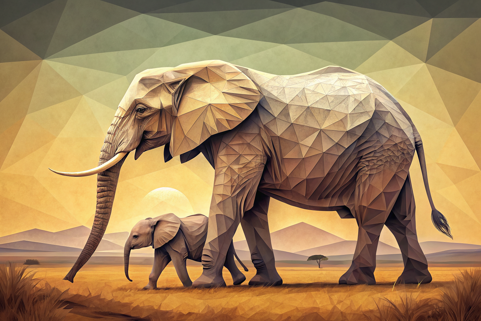 Abrazo Ocre: Ternura de un Elefante Recién Nacido