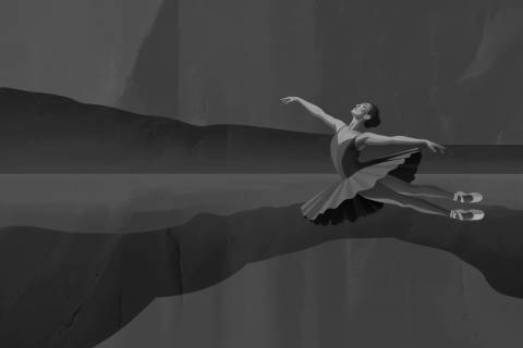 Danza Dual en Esmeralda en blanco y negro