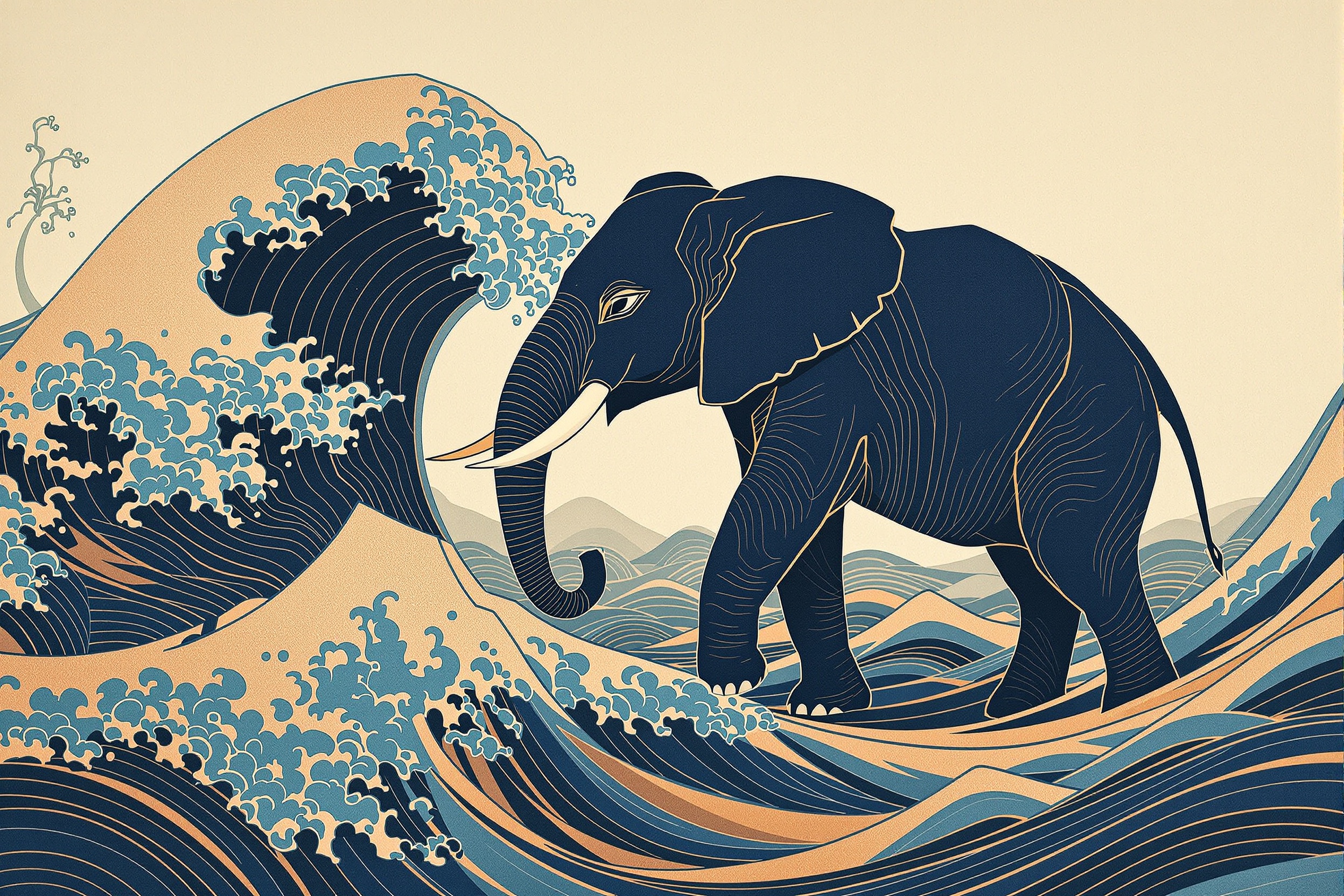 Elefante Índigo del Amanecer