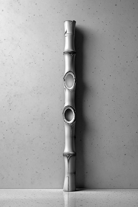 Bambú Revelado en Terrazzo en blanco y negro