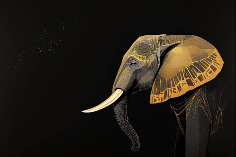 Elefante Dorado en Quietud