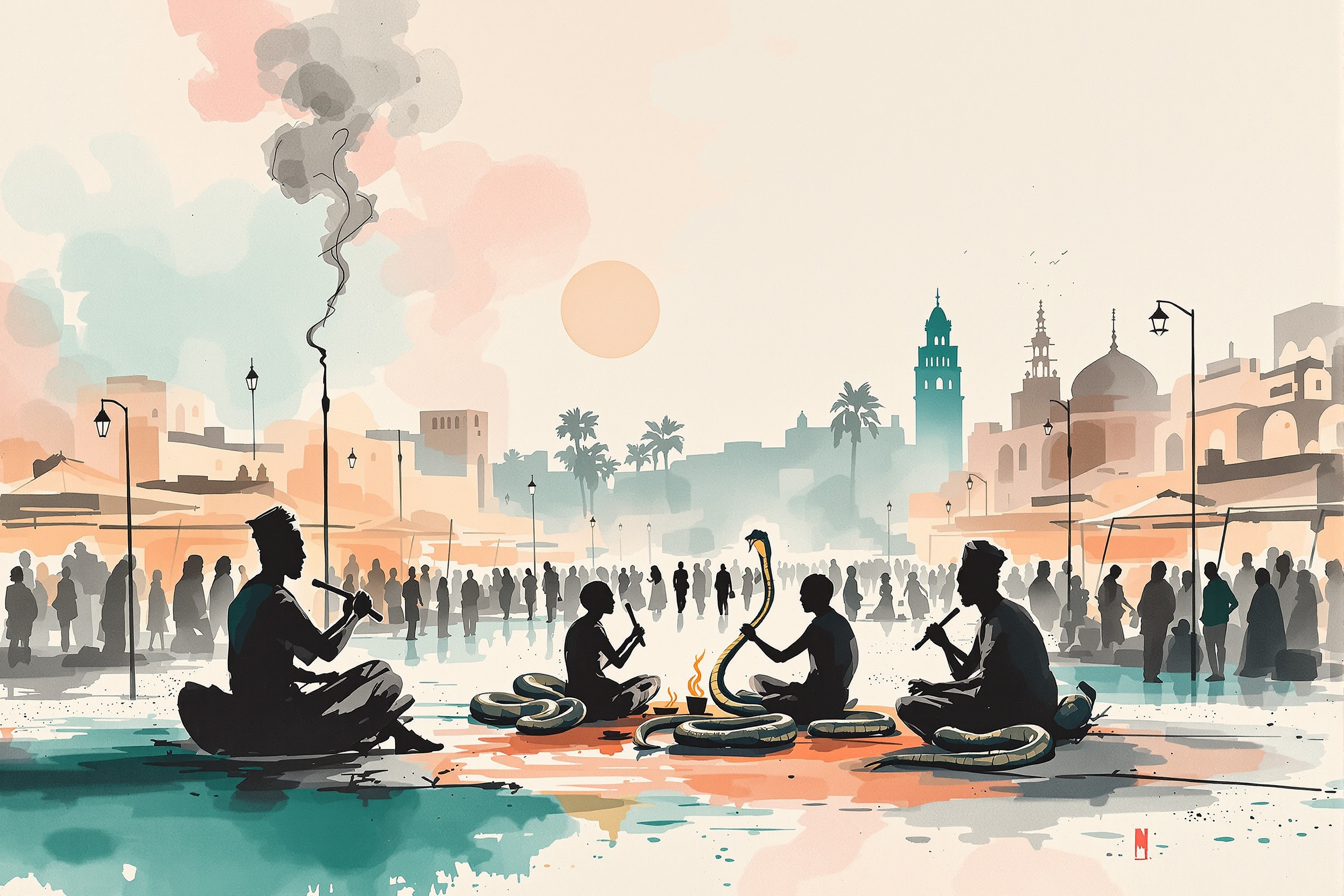 Atardecer en Jemaa el-Fna