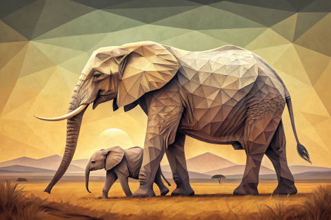 Abrazo Ocre: Ternura de un Elefante Recién Nacido