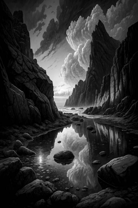 Silencio de Marea Ardiente en blanco y negro