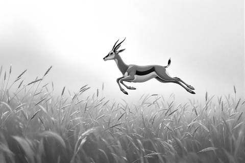 Salto Dorado al Crepúsculo en blanco y negro
