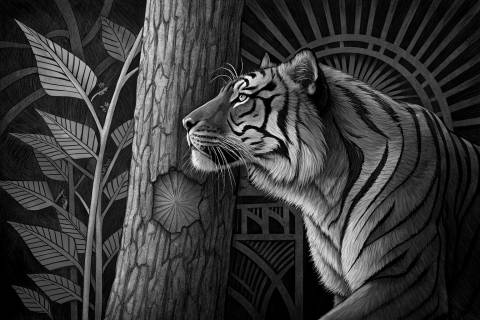 Territorio de Ébano y Blush en blanco y negro