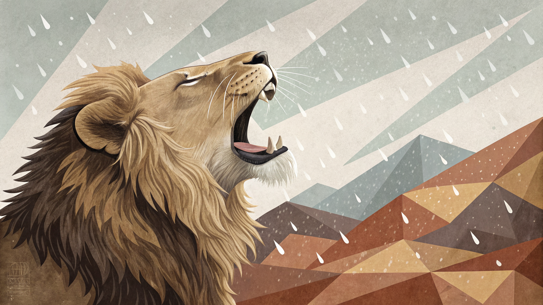 León Naciente Bajo la Lluvia