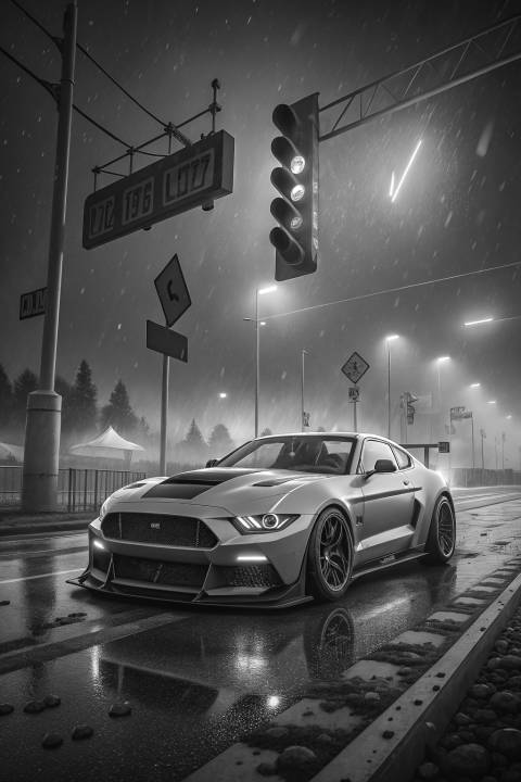 Cuenta Regresiva Neón en blanco y negro