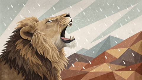 León Naciente Bajo la Lluvia
