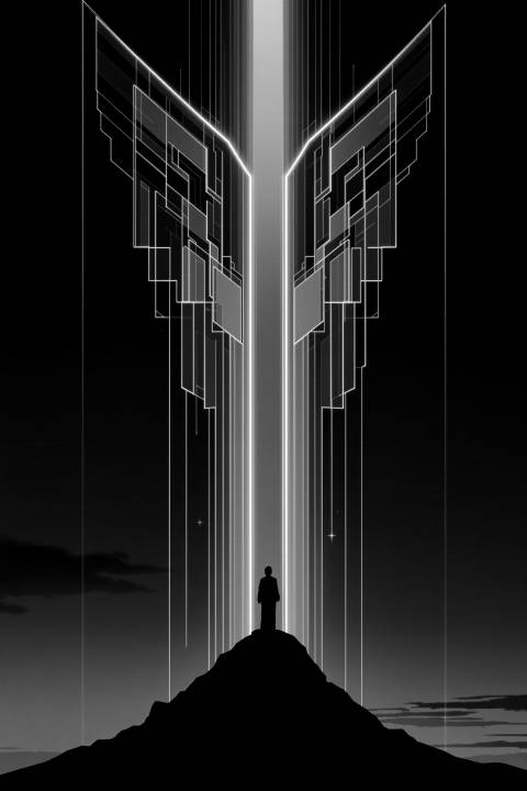 Ascensión Suprematista en blanco y negro