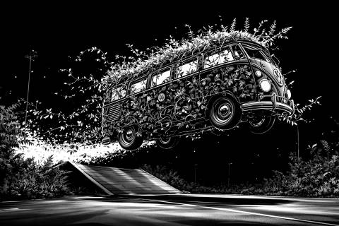 Vuelo Nocturno: Herbario del Escape en blanco y negro