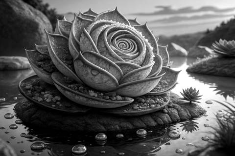 Corona Onírica de Ágata en blanco y negro