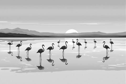 Salinas de Coral al Atardecer en blanco y negro