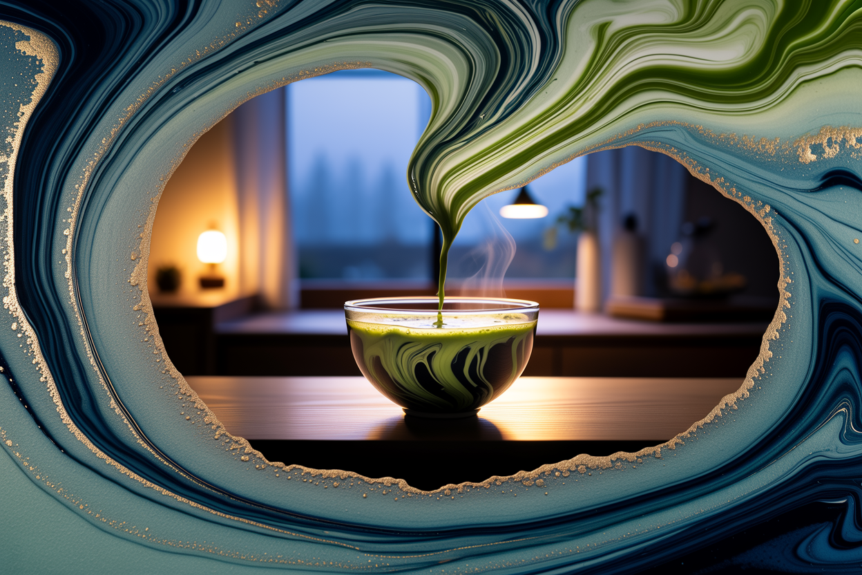 Vapor de Matcha al Anochecer