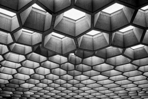 Tragaluces Hexagonales en blanco y negro