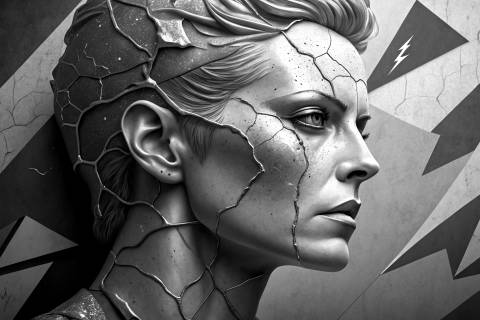 Memoria de Porcelana Neón en blanco y negro