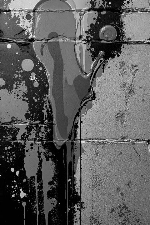 Neón Desconchado en blanco y negro