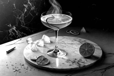 Sidecar Nórdico en Azul Medianoche en blanco y negro