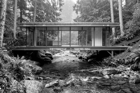 Puente sobre el Arroyo en blanco y negro