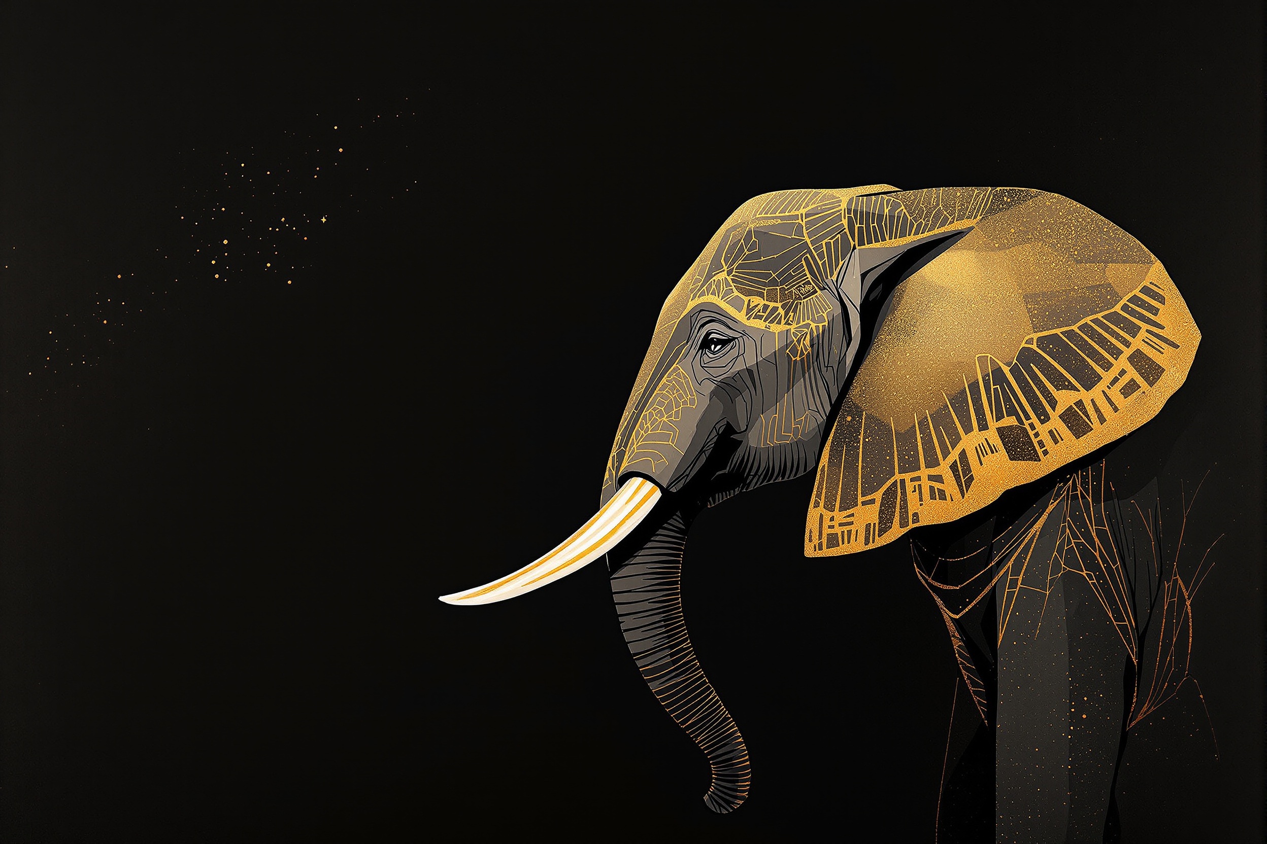 Elefante Dorado en Quietud