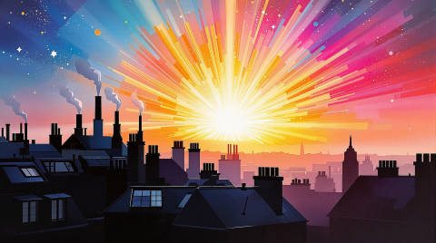 Amanecer Neón sobre Montmartre