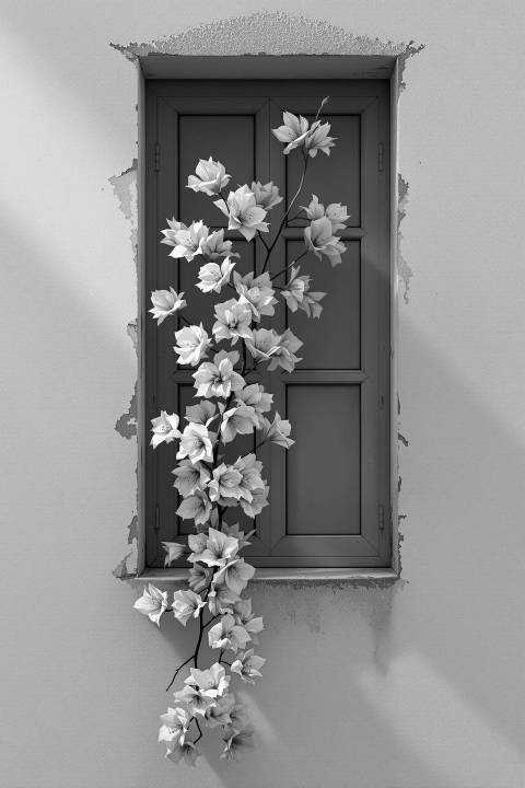 Buganvilia Infinita en blanco y negro