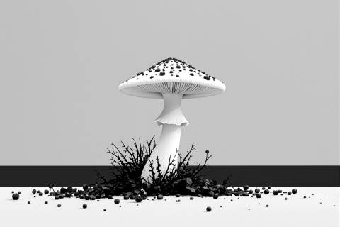 Sangre de Bosque — Cartel Neón en blanco y negro