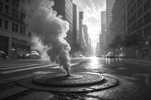 Vapor de Ensueño en la Séptima en blanco y negro