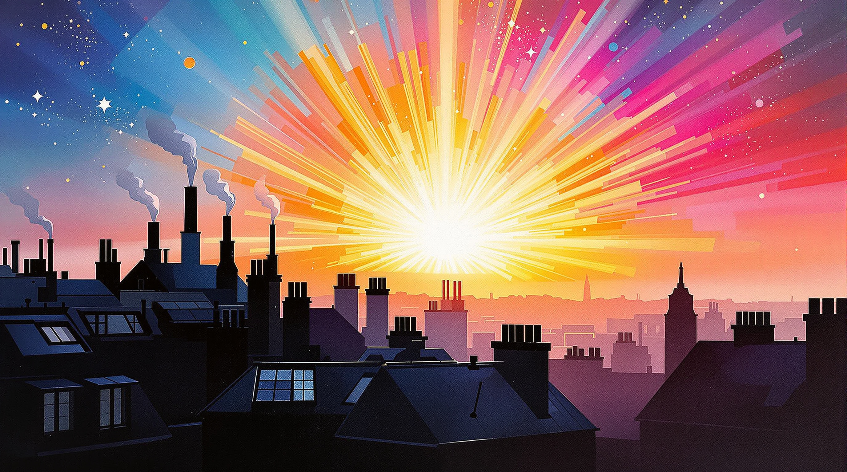Amanecer Neón sobre Montmartre