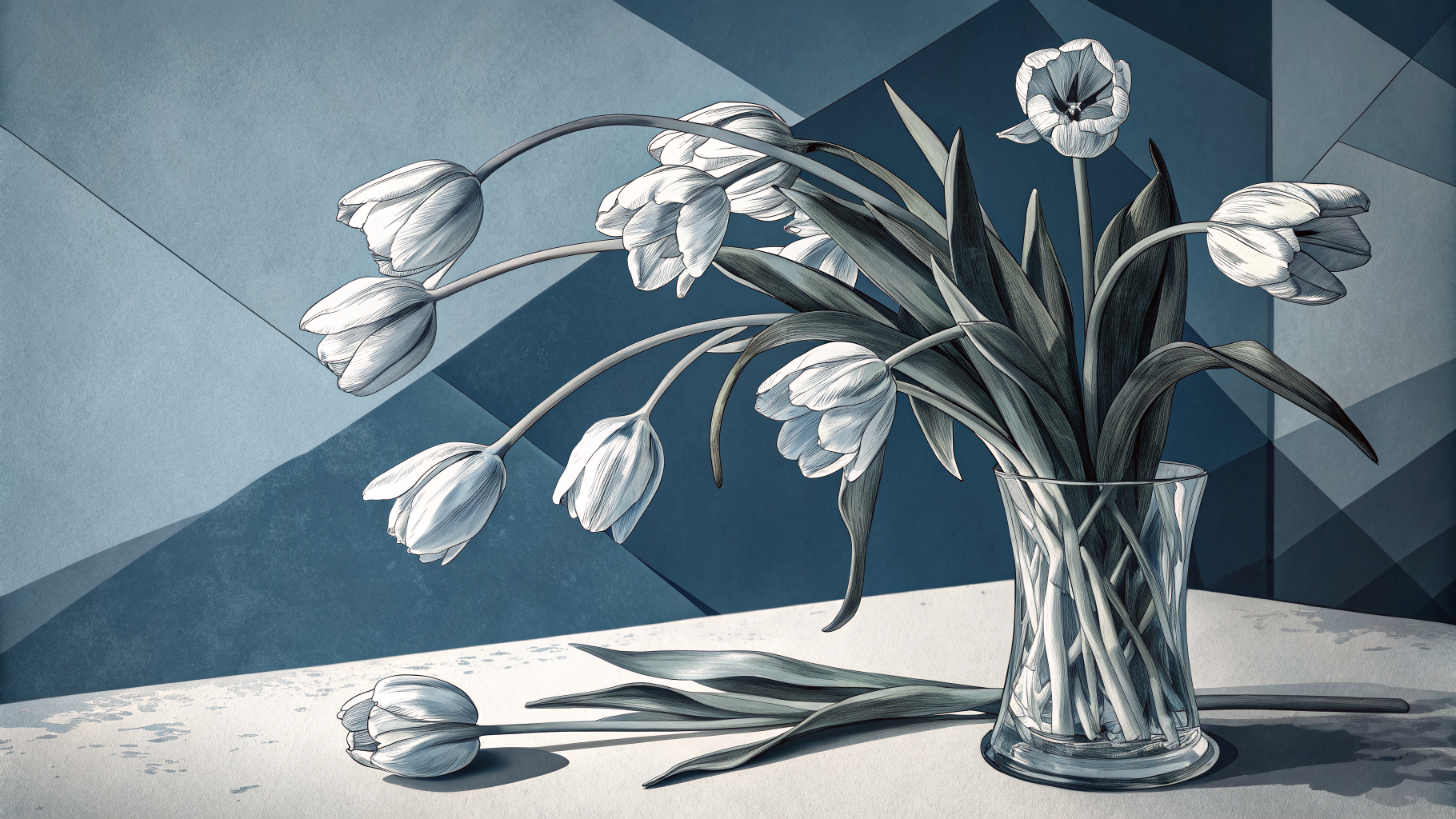 Tulipanes en Azul Silente