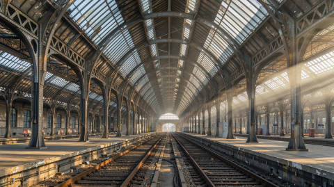 Bóveda de la Estación en blanco y negro