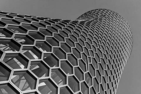 Malla Hexagonal en blanco y negro
