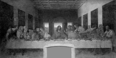 La última cena, Leonardo da Vinci en blanco y negro