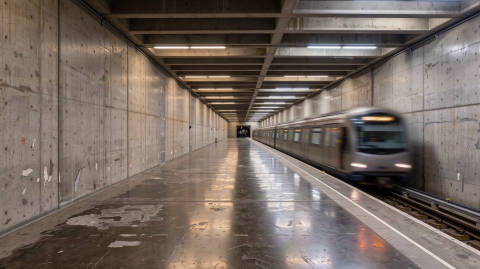 Estación del Metro en blanco y negro