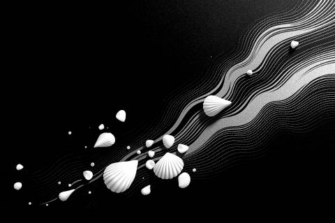 Nácar Cinético: Marea Dorada en blanco y negro