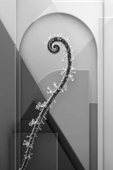 Espiral de Alba Geométrica en blanco y negro