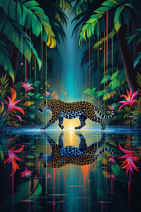 Jaguar del Ocaso Bioluminiscente